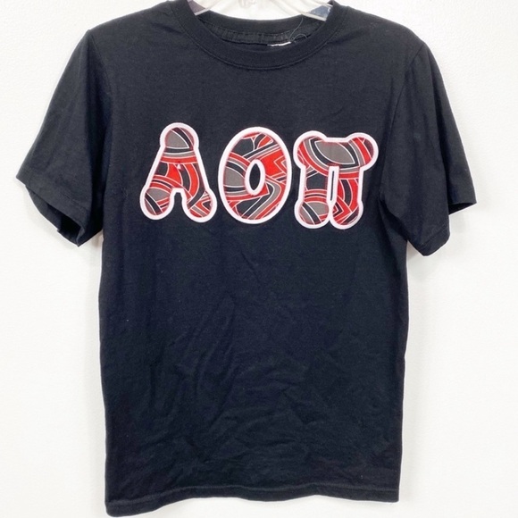 AOPi Sorority Letter Embroidered Tee Shirt - Picture 1 of 9